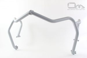 These crash bars were designed to protect the BMW F800GS body and vital components around the engine in case of a fall or drop. Available at www.OutbackMotortek.com