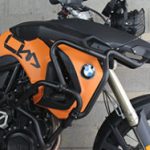 These crash bars were designed to protect the BMW F800GS body and vital components around the engine in case of a fall or drop. Available at www.OutbackMotortek.com
