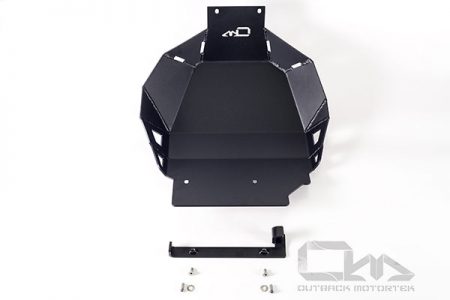 This skid plate was designed to protect the Honda Africa Twin 1000 body and vital components around the engine in case of a fall or drop. Available at www.OutbackMotortek.com